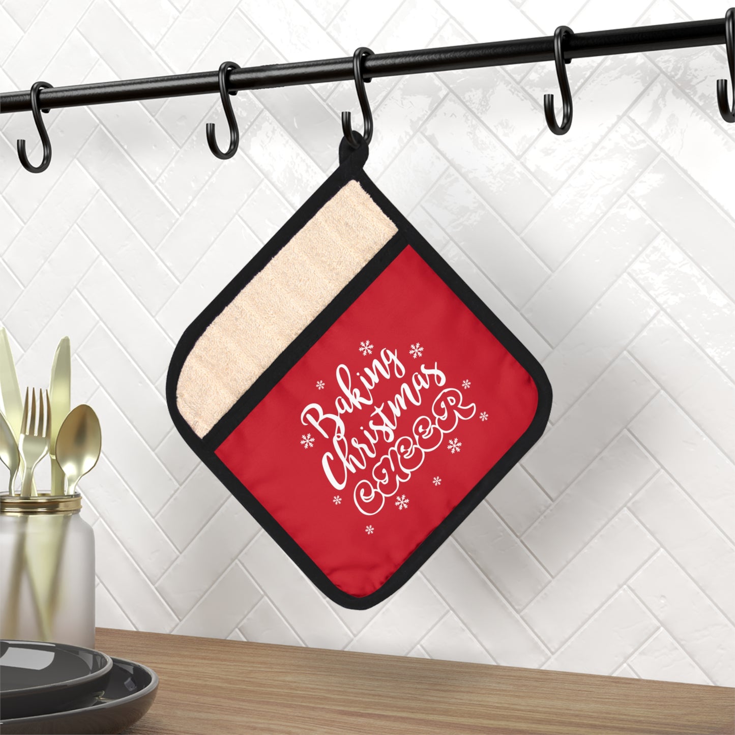 Baking Christmas Cheer Pot Holder with Pocket