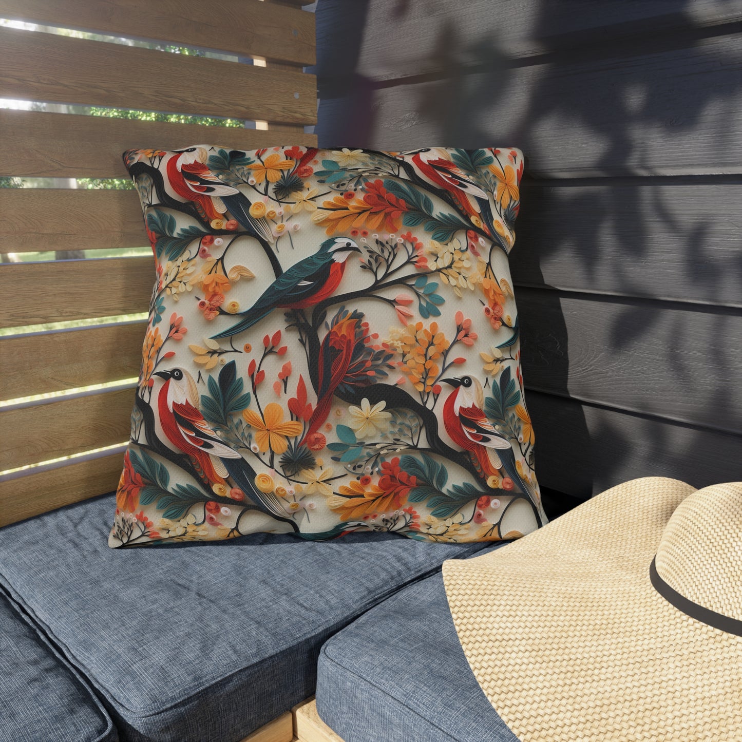 Floral & Birds Outdoor Pillows