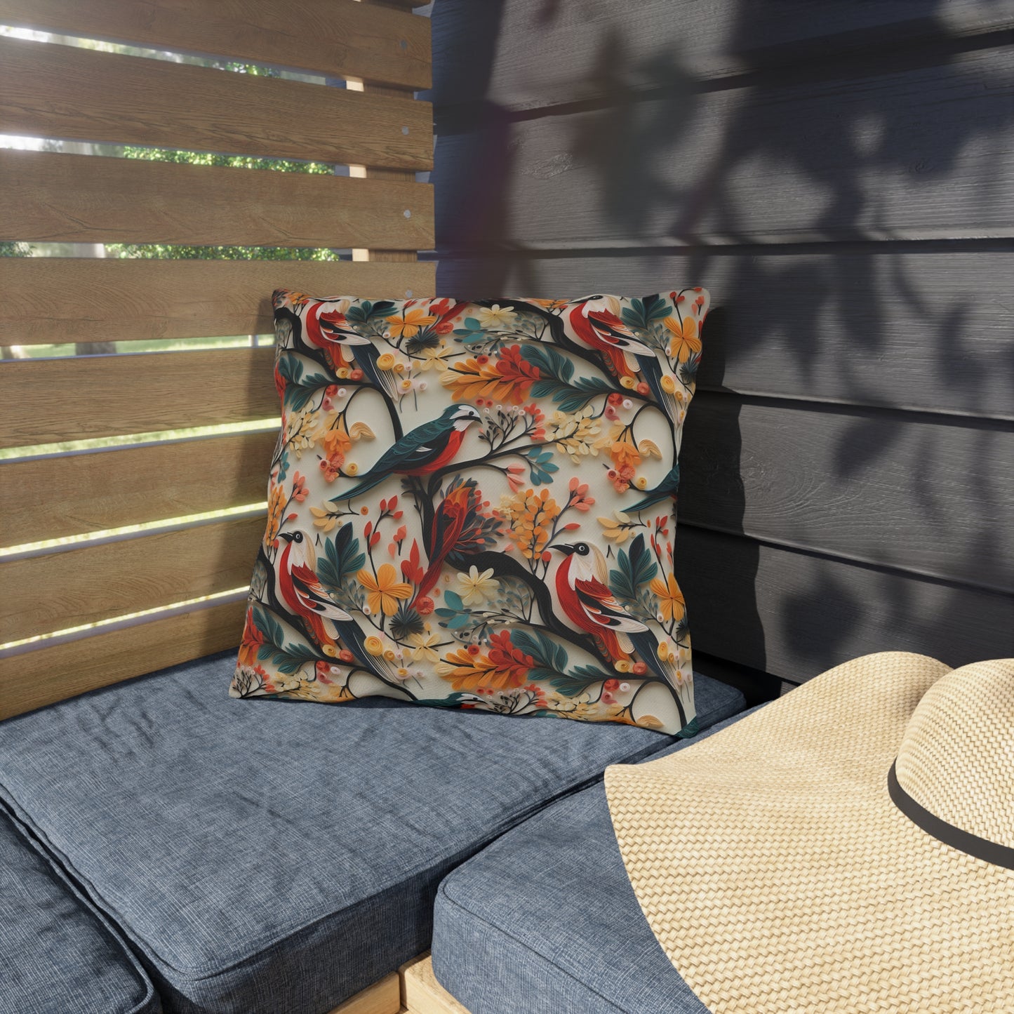 Floral & Birds Outdoor Pillows