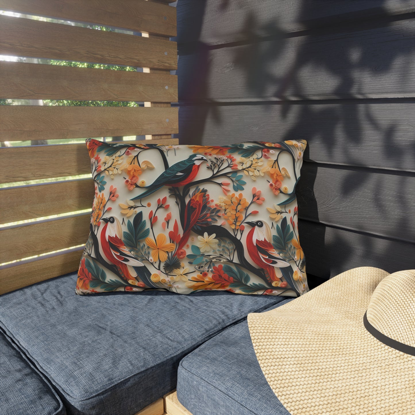 Floral & Birds Outdoor Pillows
