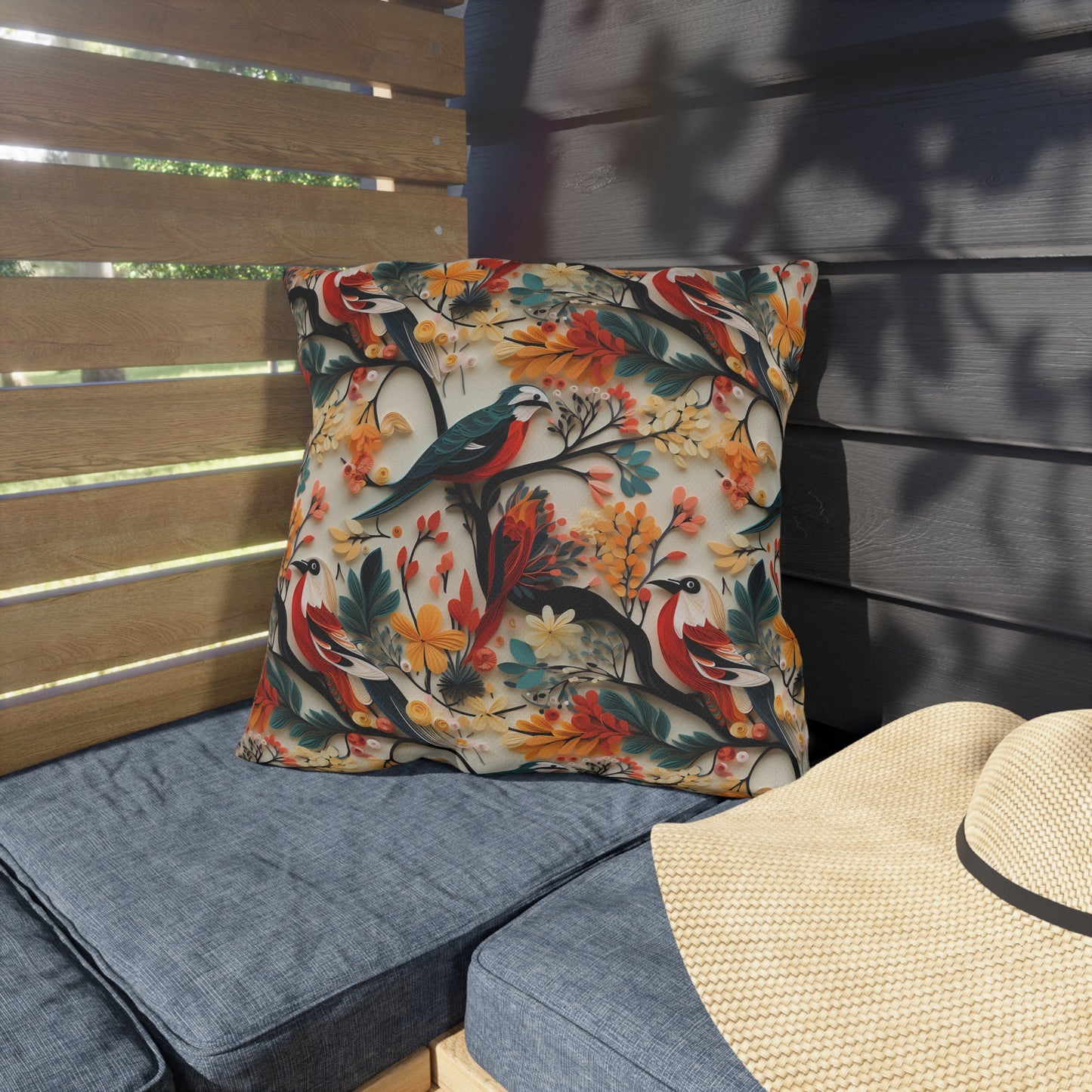 Floral & Birds Outdoor Pillows