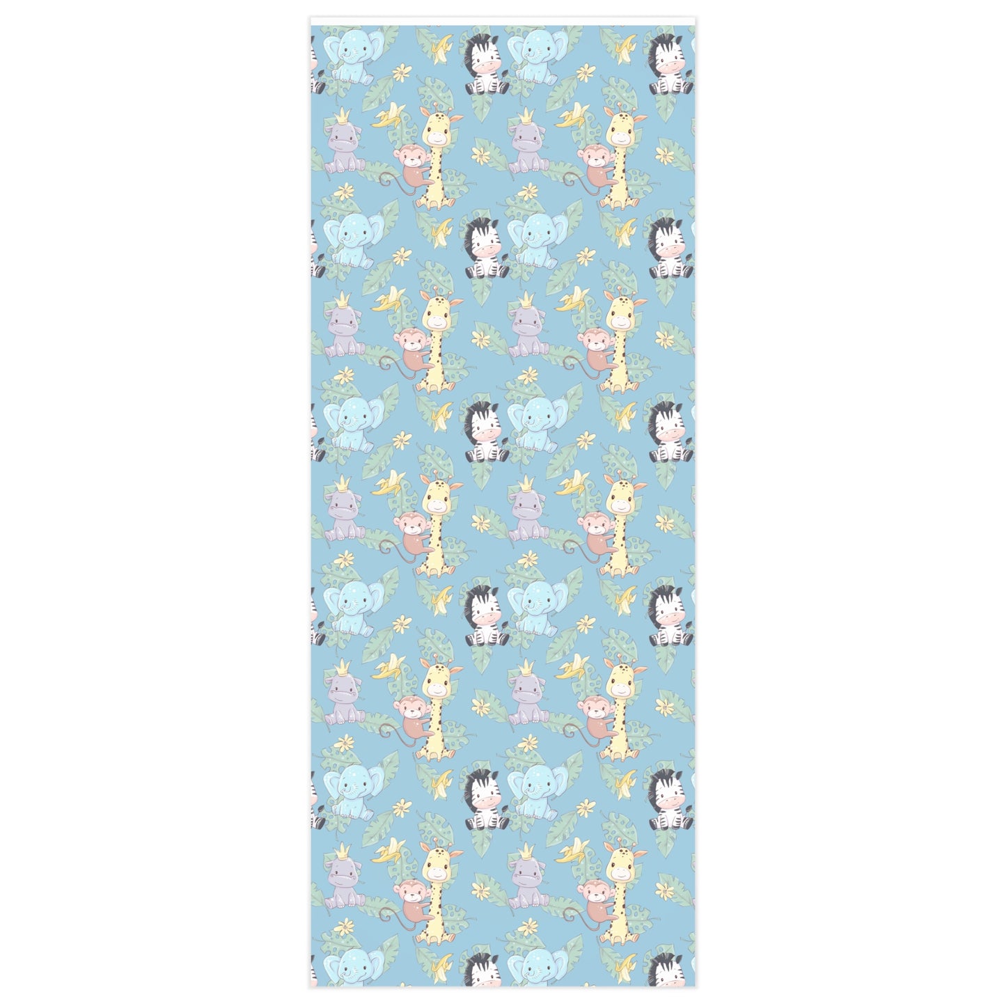 Safari Blue Baby Shower Wrapping Paper