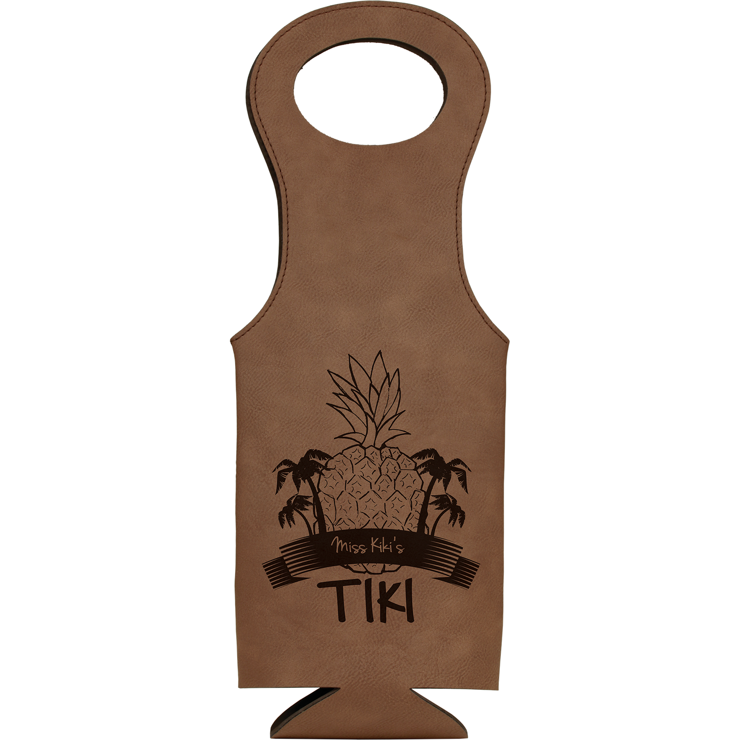 Personalized Laser Engraved Leatherette Wine Bag
