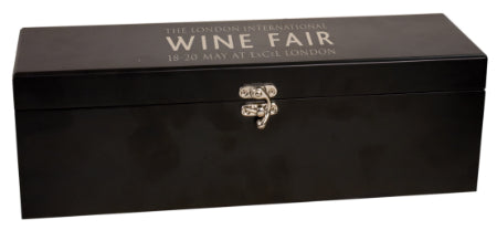 Personalized Laser Engraved Matte Black Finish Single Wine Box with Tools