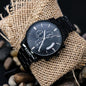 Personalized Laser Engraved Black Chronograph Watch