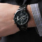 Personalized Laser Engraved Black Chronograph Watch