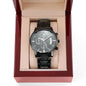 Personalized Laser Engraved Black Chronograph Watch