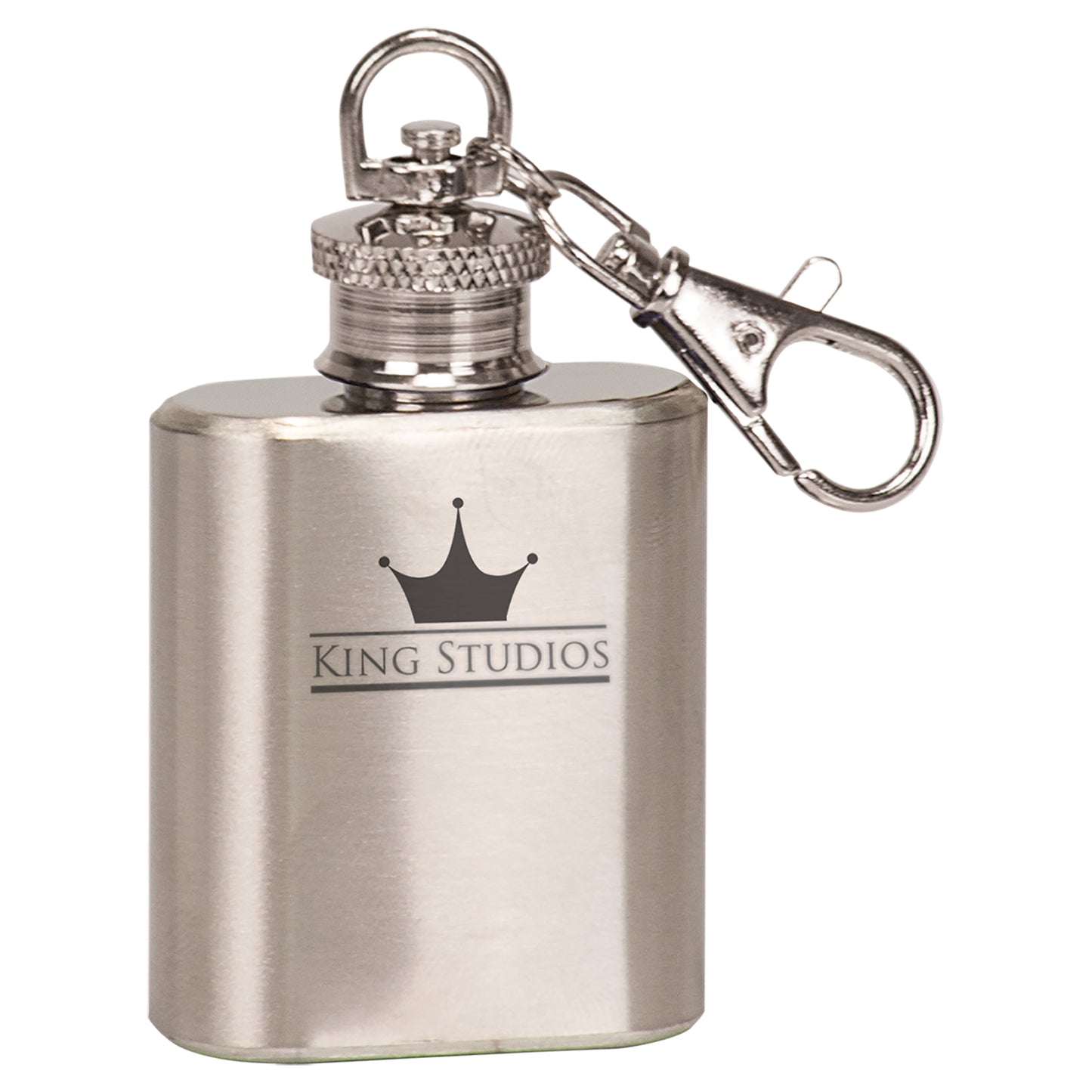 Personalized Laser Engraved 1 oz. Stainless Steel Flask Keychain