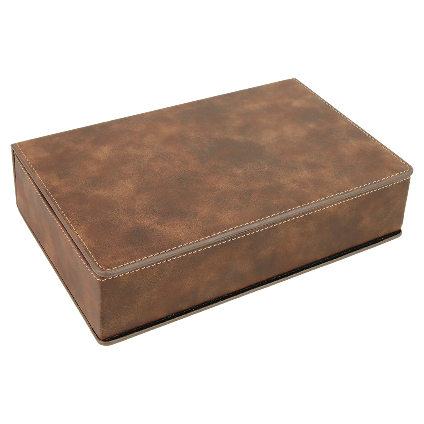 Personalized Laser Engraved Rustic/Gold 6 oz. Leatherette Flask Set