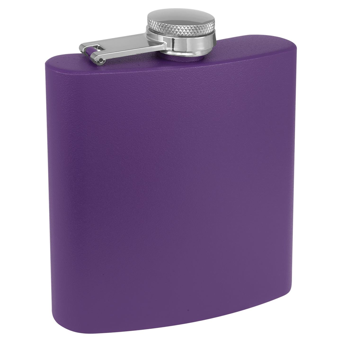 Personalized Laser Engraved 3 oz. Powder Coated Flask Purple