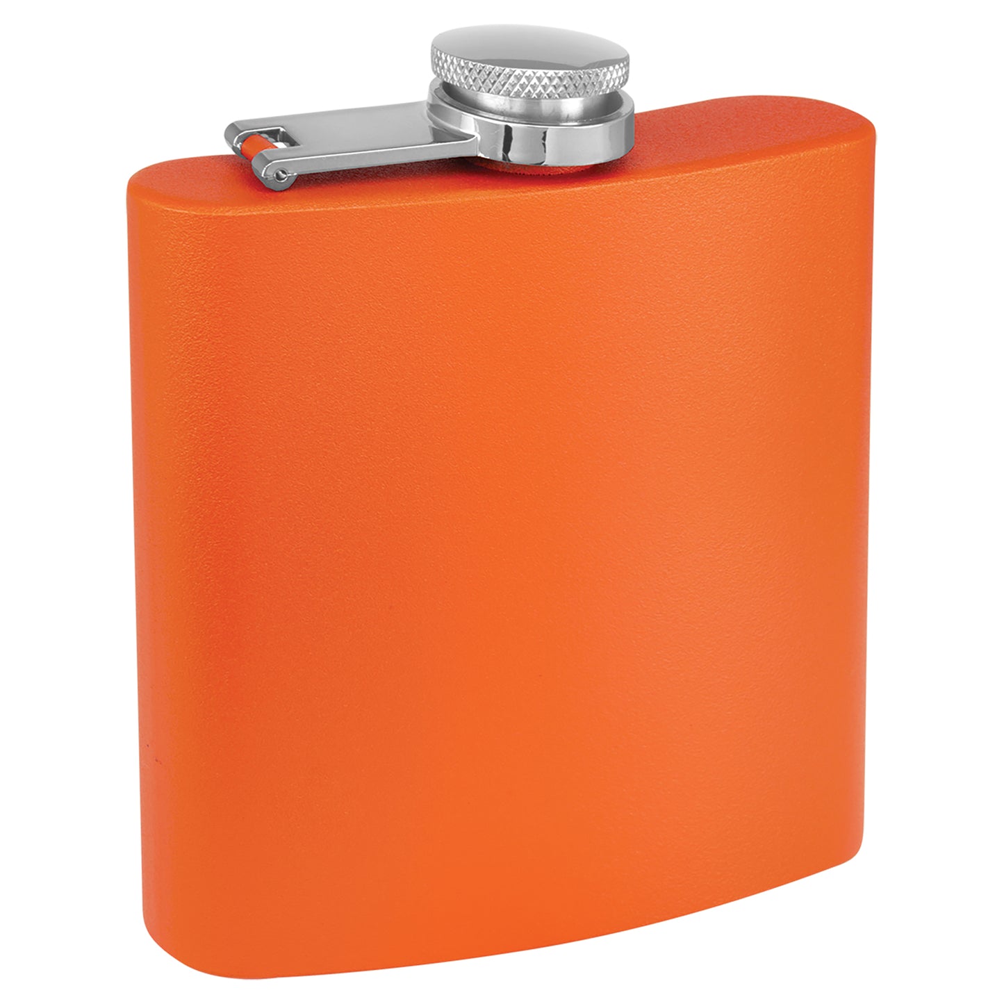 Personalized Laser Engraved 3 oz. Powder Coated Flask Orange