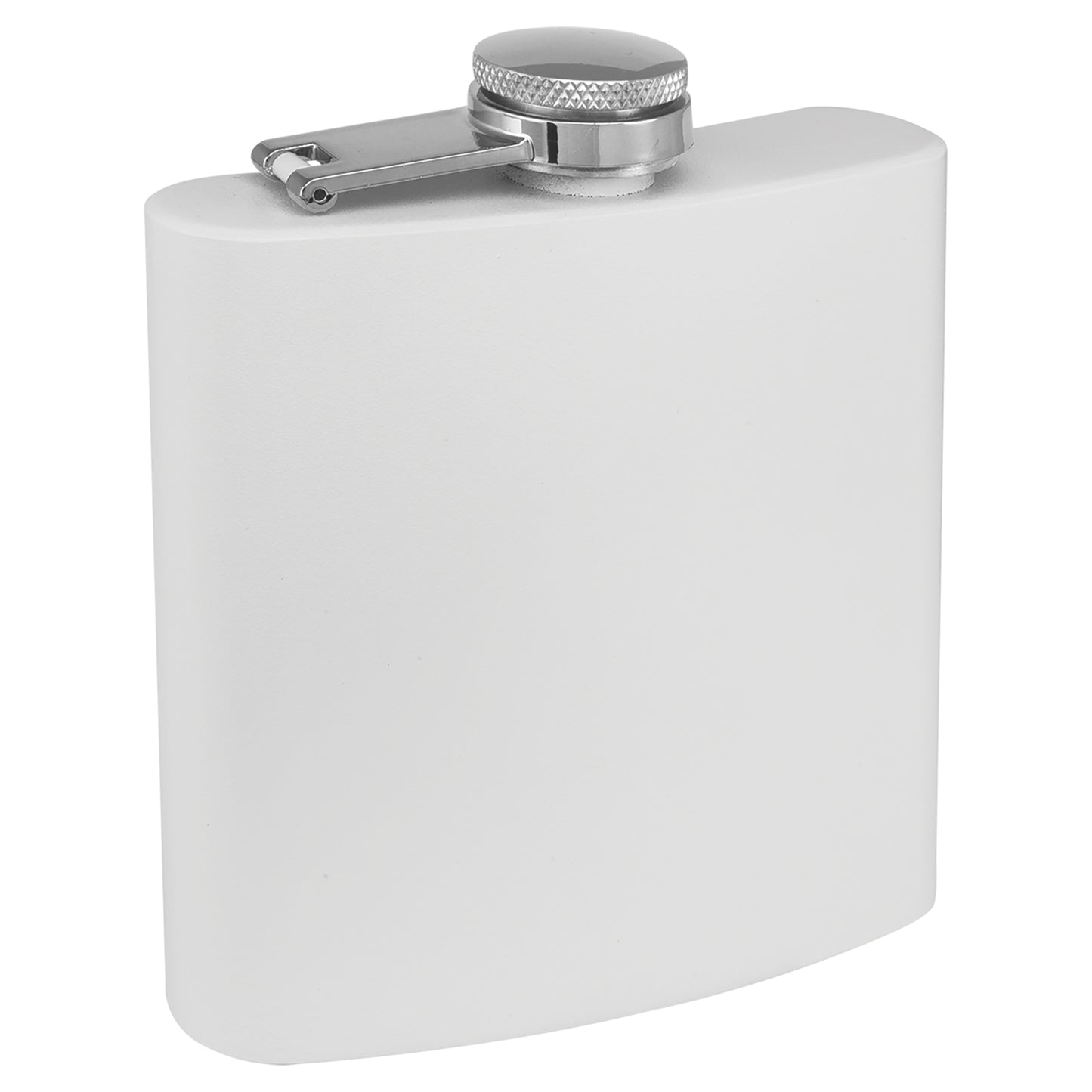 Personalized Laser Engraved 3 oz. Powder Coated Flask White