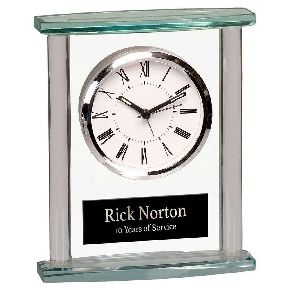 Personalized Laser Engraved 7" Square Glass Clock with Top