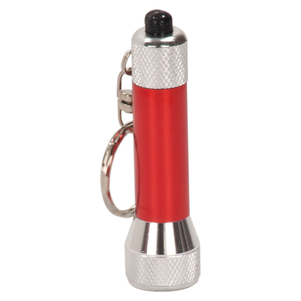 Personalized Laser Engraved 2 3/4" Red 5-LED Flashlight with Keychain