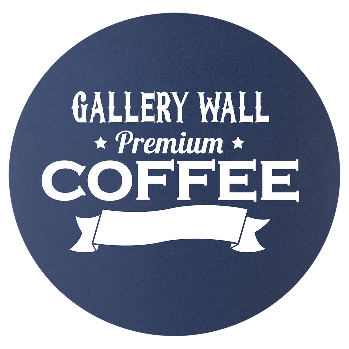 Personalized Laser Engraved Round Navy Blue/White Silicone Coaster