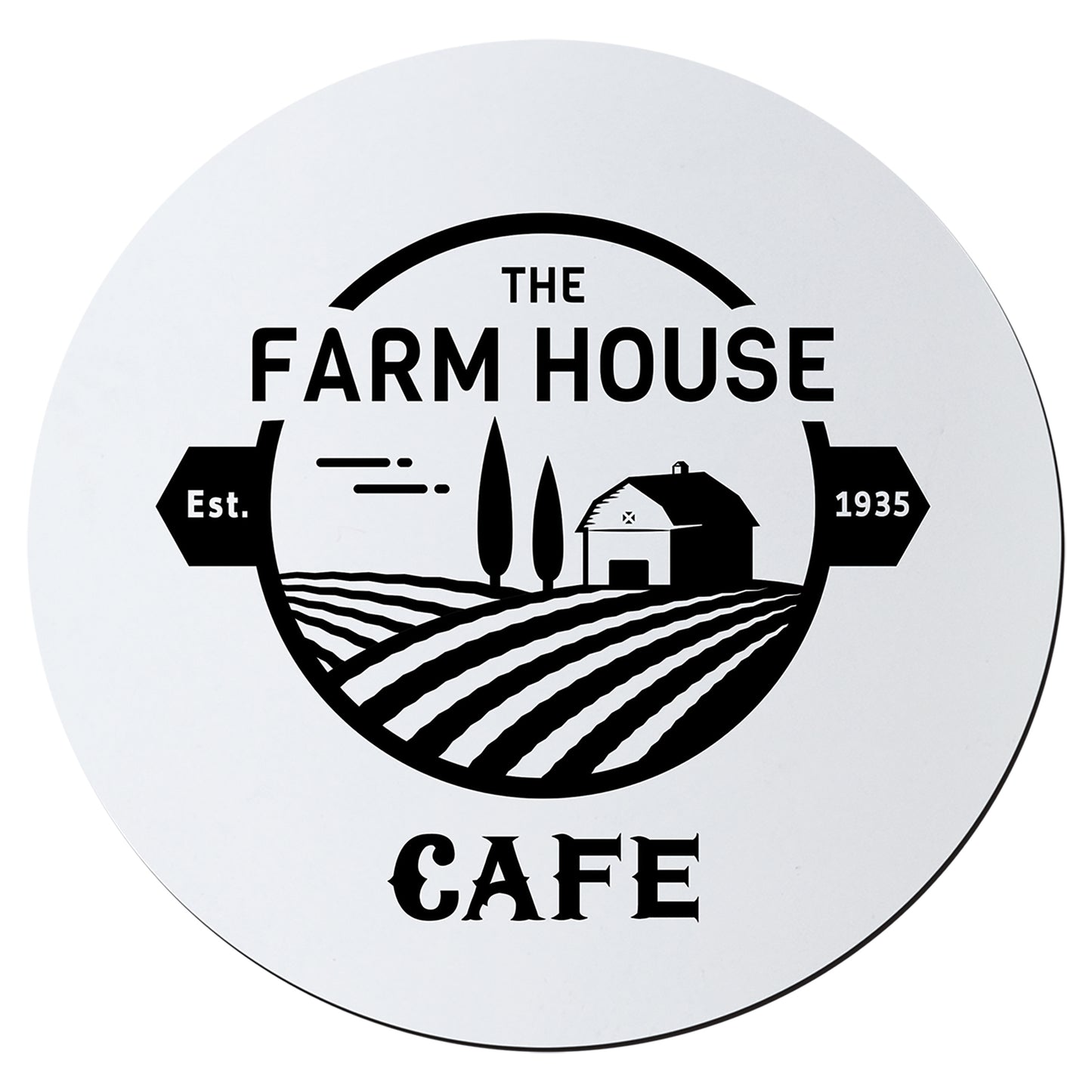 Personalized Laser Engraved Round White/Black Silicone Coaster
