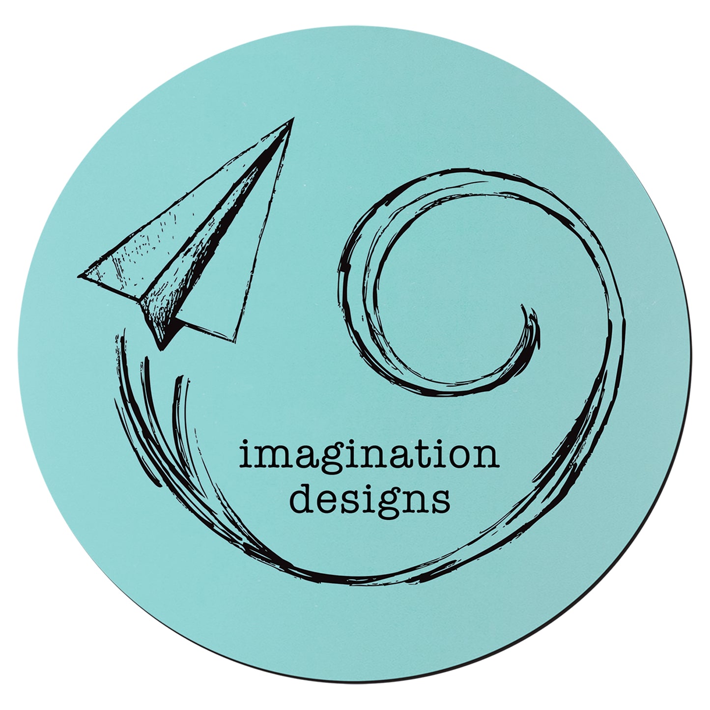Personalized Laser Engraved Round Teal/Black Silicone Coaster