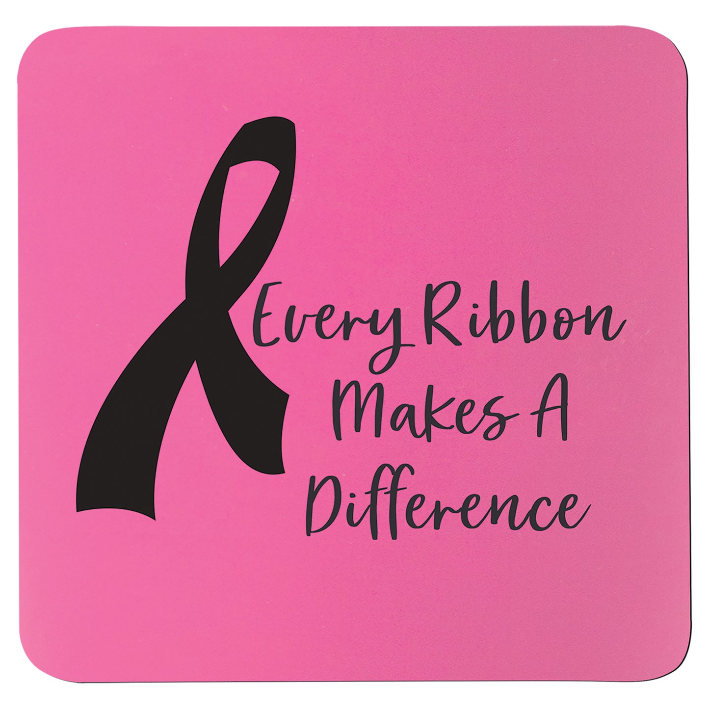 Personalized Laser Engraved Square Pink/Black Silicone Coaster
