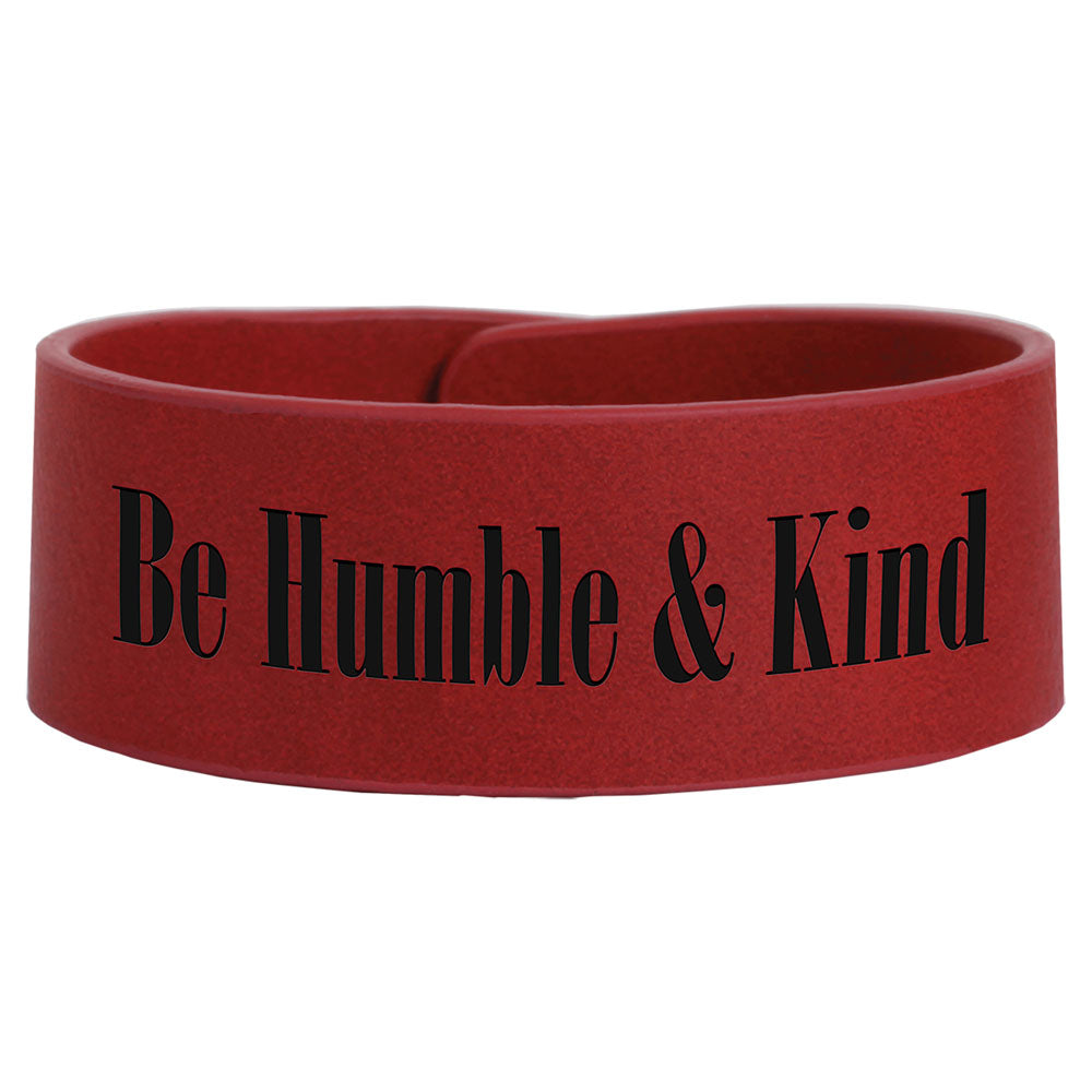 Personalized Laser Engraved 9 1/2" x 1" Rose Leatherette Cuff Bracelet