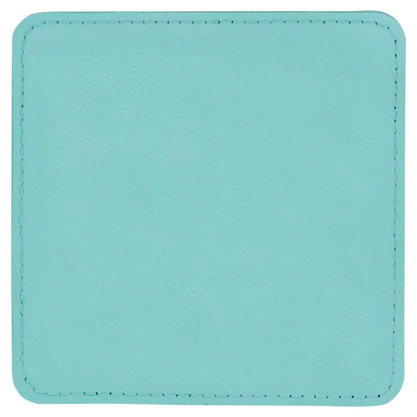 Personalized Laser Engraved Teal Square Leatherette Coaster
