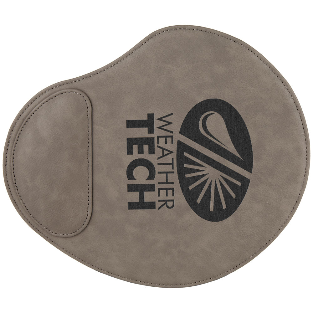 Personalized Laser Engraved 9" x 10 1/4" Gray Leatherette Mouse Pad