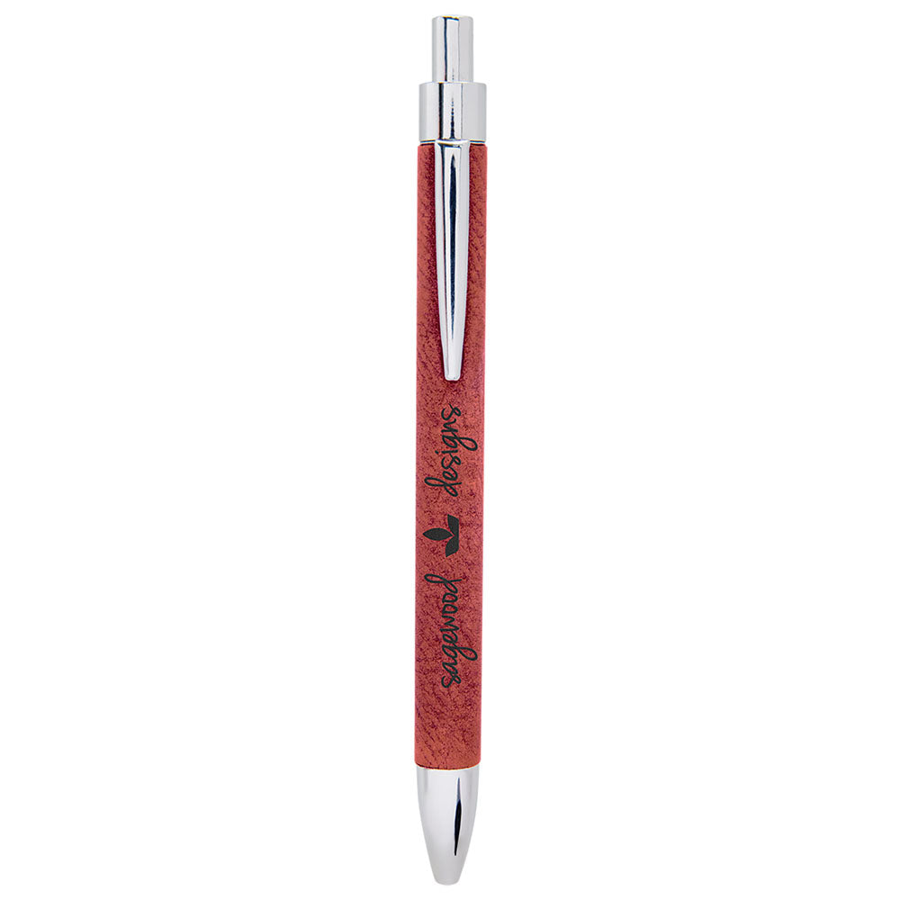 Personalized Laser Engraved Rose Leatherette Pen