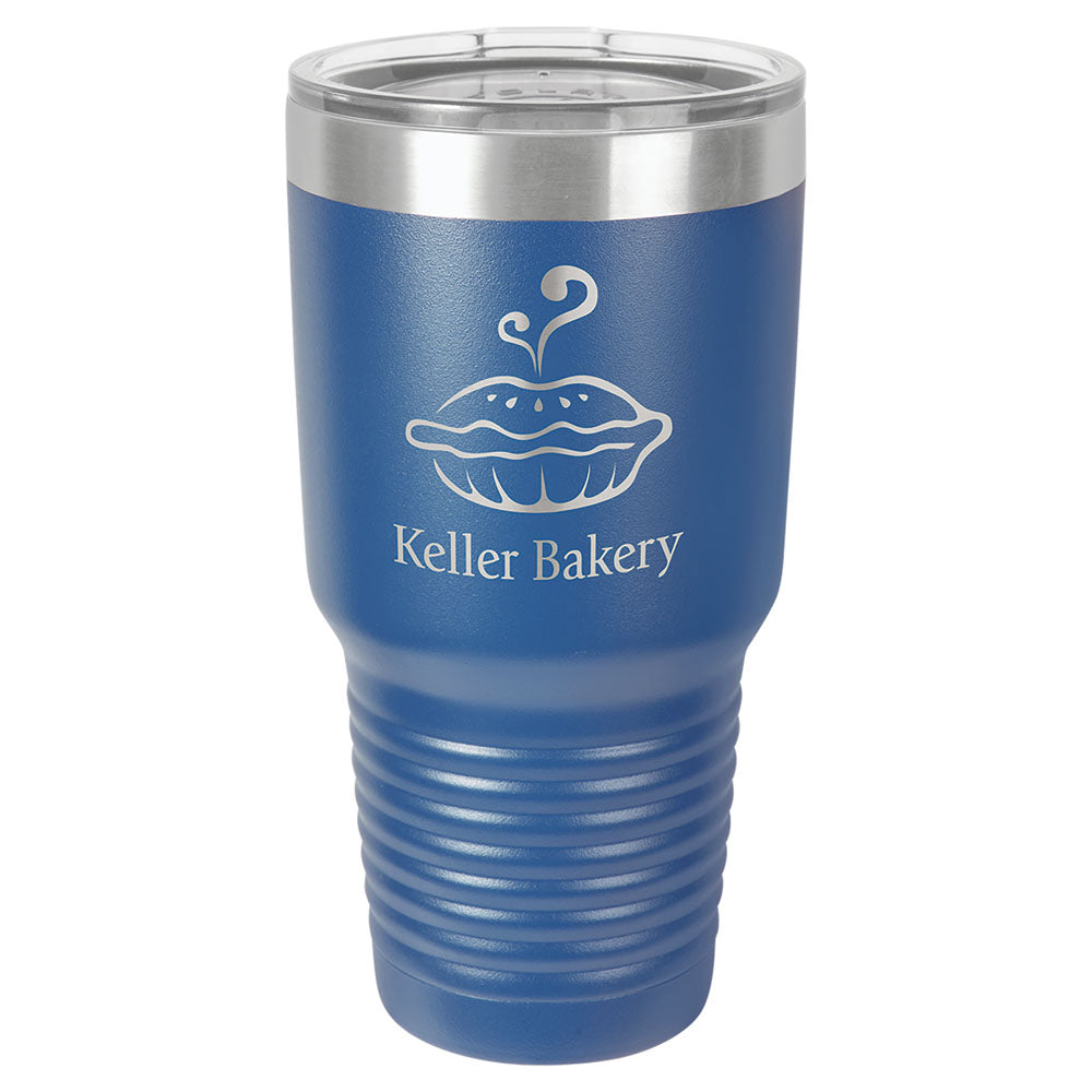 Personalized Laser Engraved Polar Camel 30 oz. Royal Blue Vacuum Insulated Ringneck Tumbler with Clear Lid