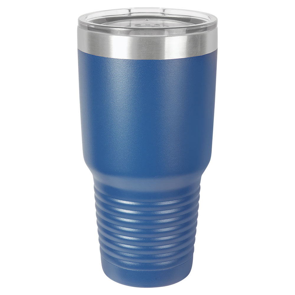 Personalized Laser Engraved Polar Camel 30 oz. Royal Blue Vacuum Insulated Ringneck Tumbler with Clear Lid