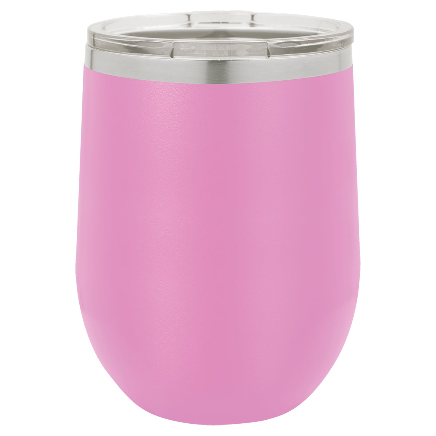 Personalized Laser Engraved Light Purple 12 oz. Polar Camel Stemless Wine Tumbler with Clear Lid