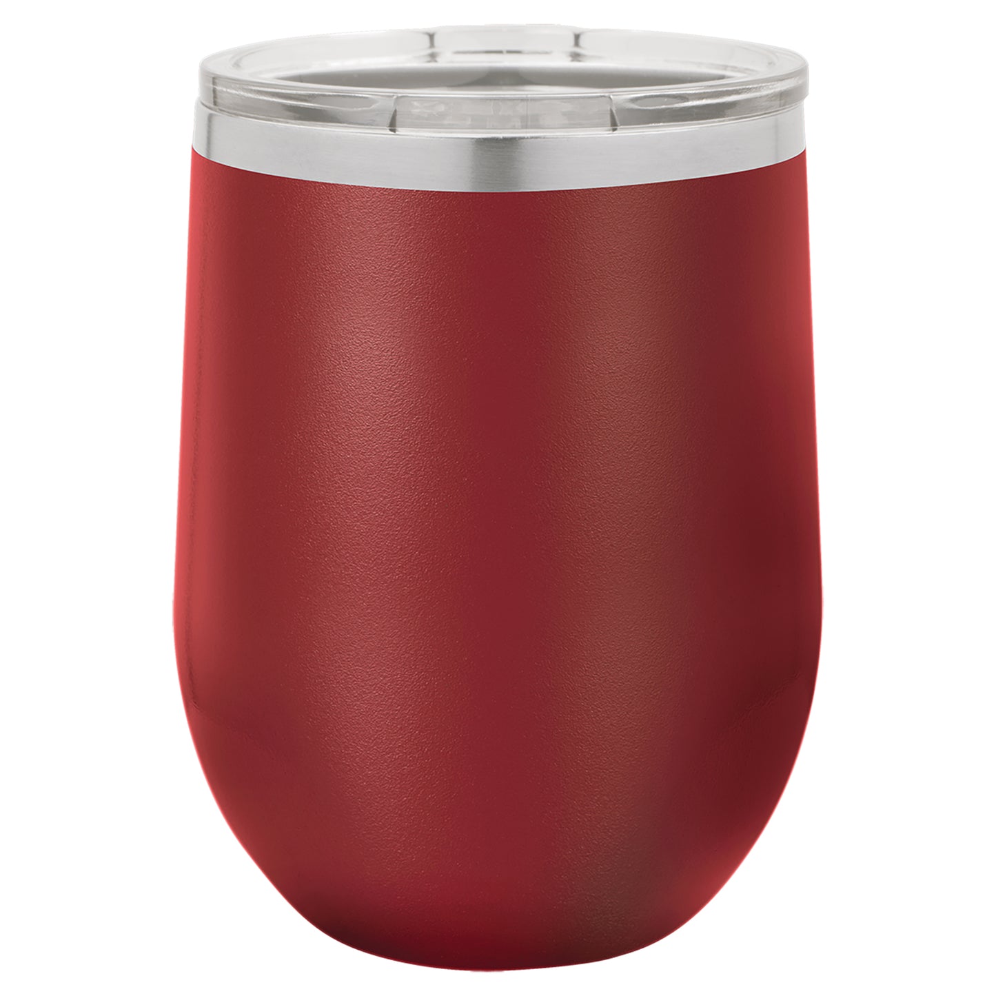 Personalized Laser Engraved Maroon 12 oz. Polar Camel Stemless Wine Tumbler with Clear Lid