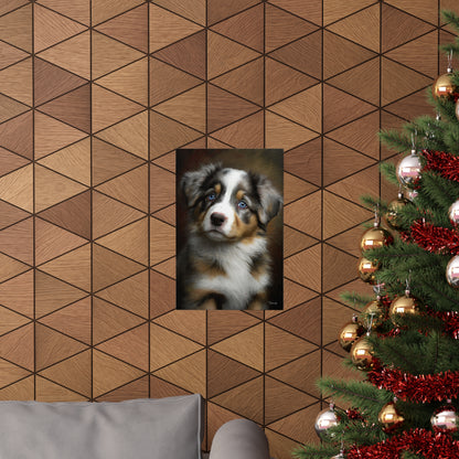 Australian Shepherd Puppy Premium Matte Vertical Posters