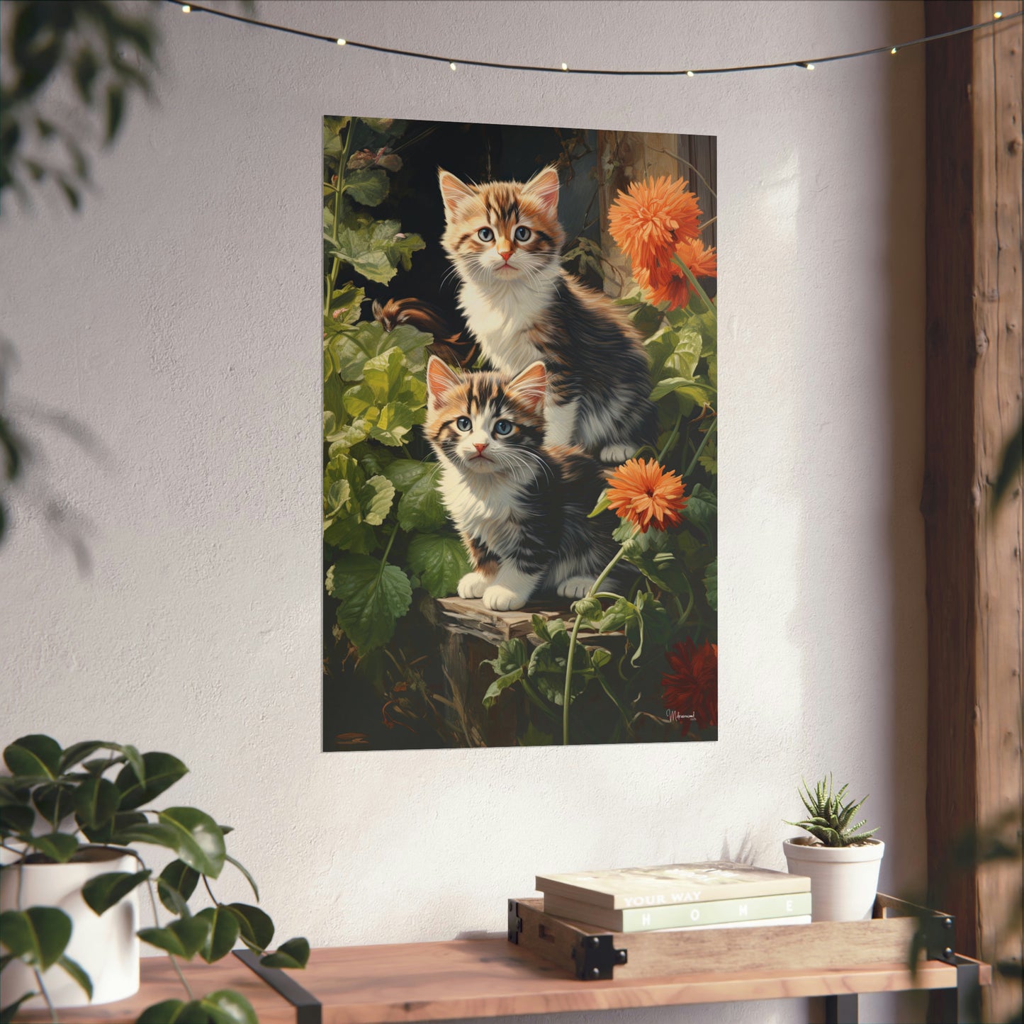 Kittens in the Garden Premium Matte Vertical Posters