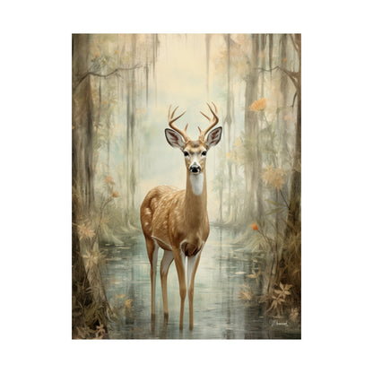 White-Tailed Deer in Florida Forest Premium Matte Vertical Posters