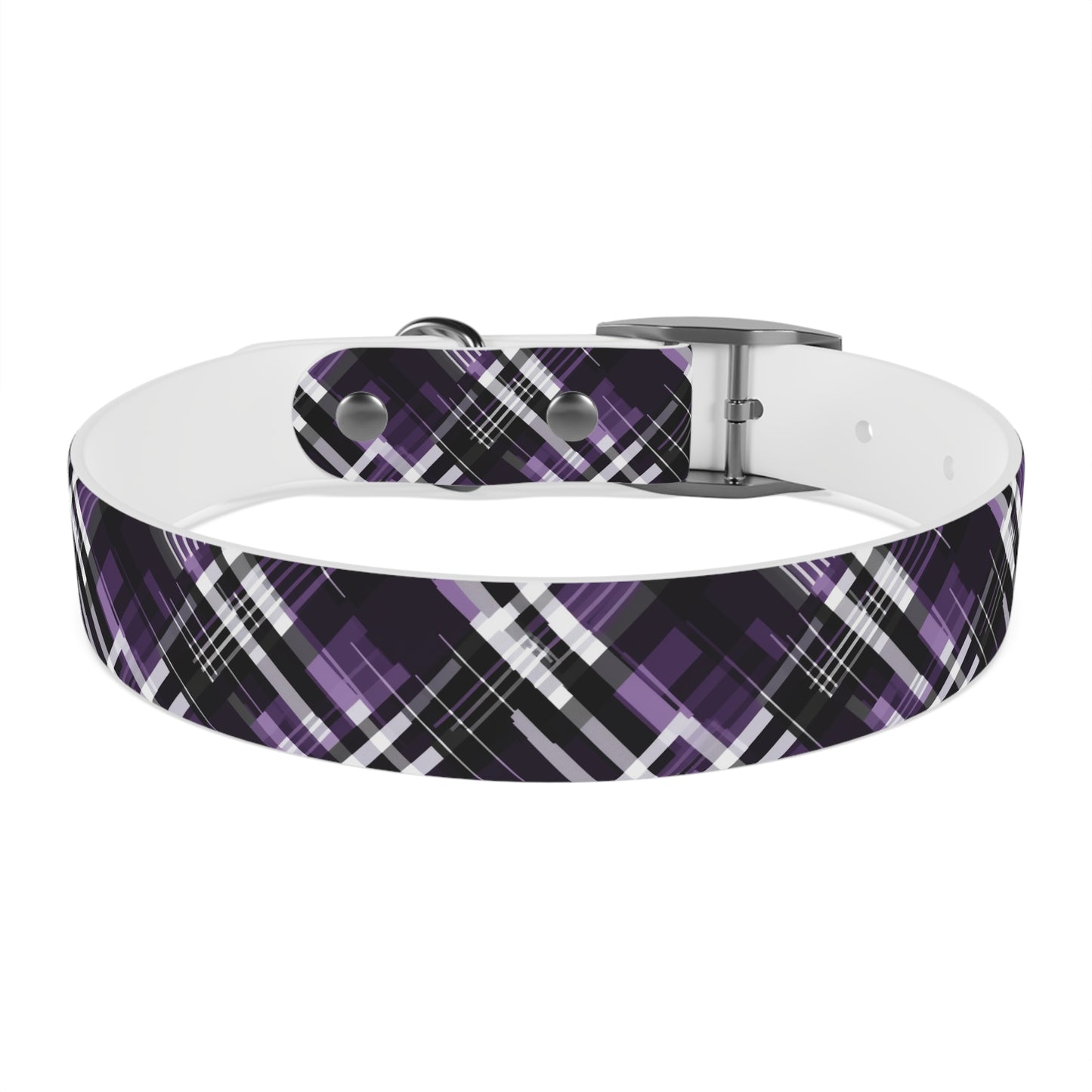 Sassy Pet's Purple, Black & White Plaid Collar