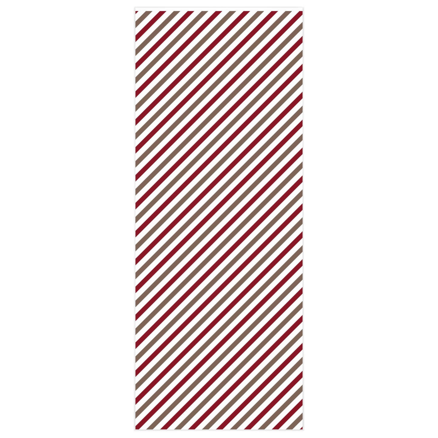 Jolly Christmas Red and Brown Pinstripe Wrapping Paper