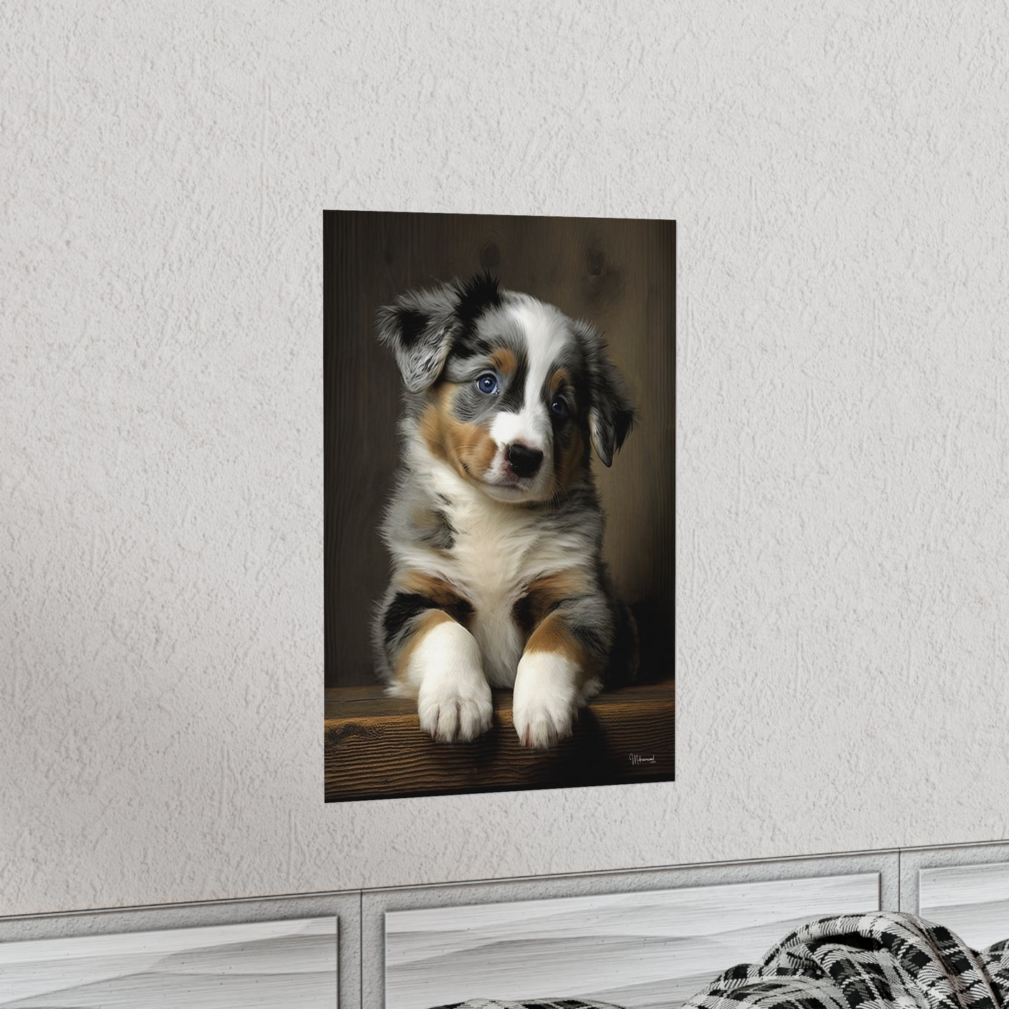 Australian Shepherd Puppy Premium Matte Vertical Posters