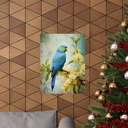 Blue/Green Quaker Parrot Premium Matte Vertical Posters