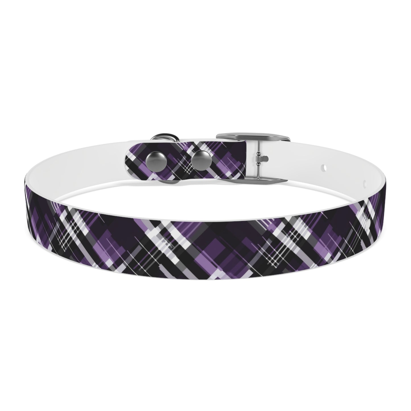 Sassy Pet's Purple, Black & White Plaid Collar