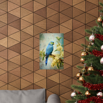 Blue/Green Quaker Parrot Premium Matte Vertical Posters