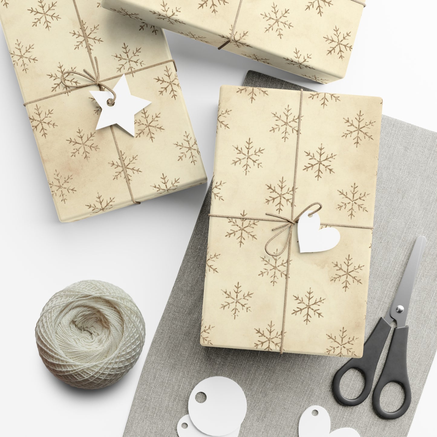 Gold Snowflake Gift Wrap Papers