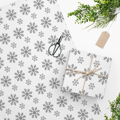 White Christmas Snowflake Wrapping Paper