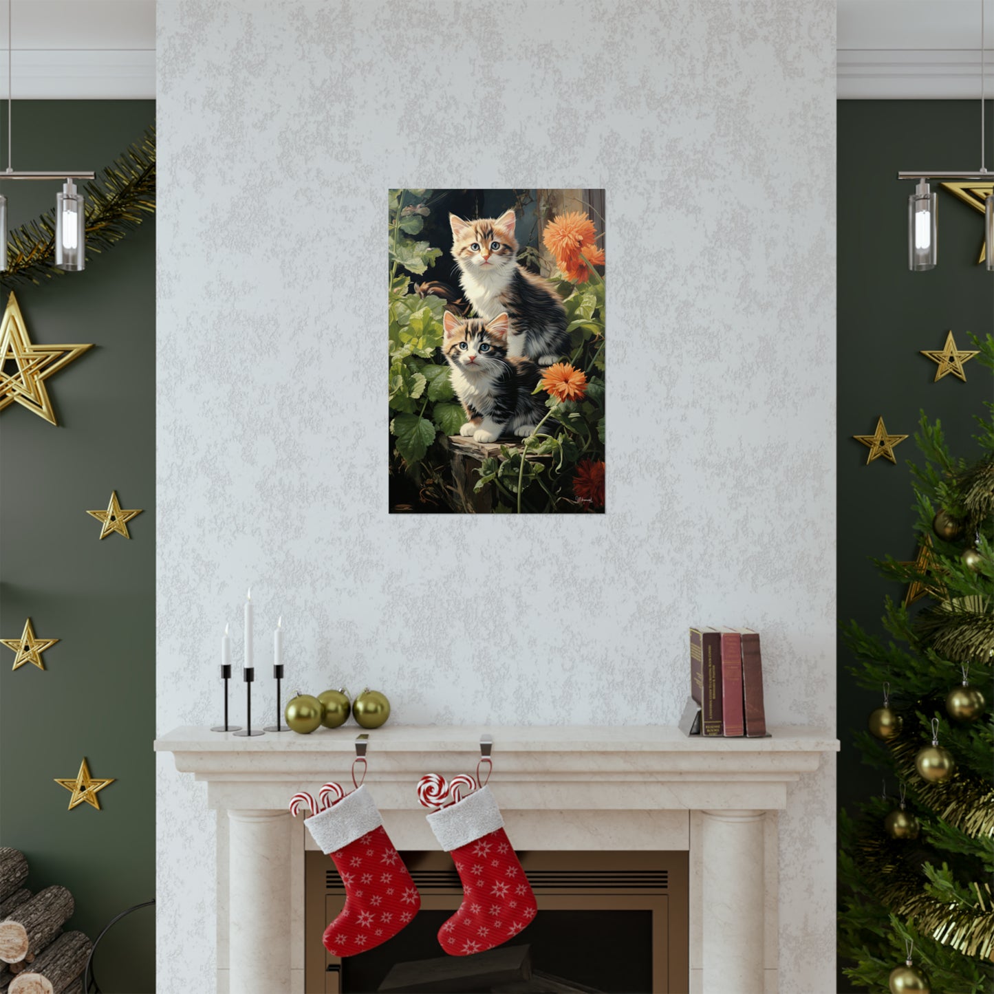 Kittens in the Garden Premium Matte Vertical Posters