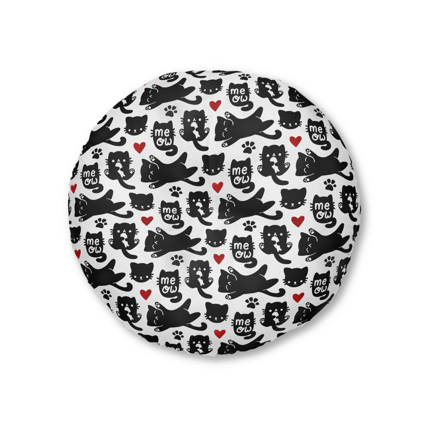 Sassy Pet's Meow Tufted Floor Pillow, Round