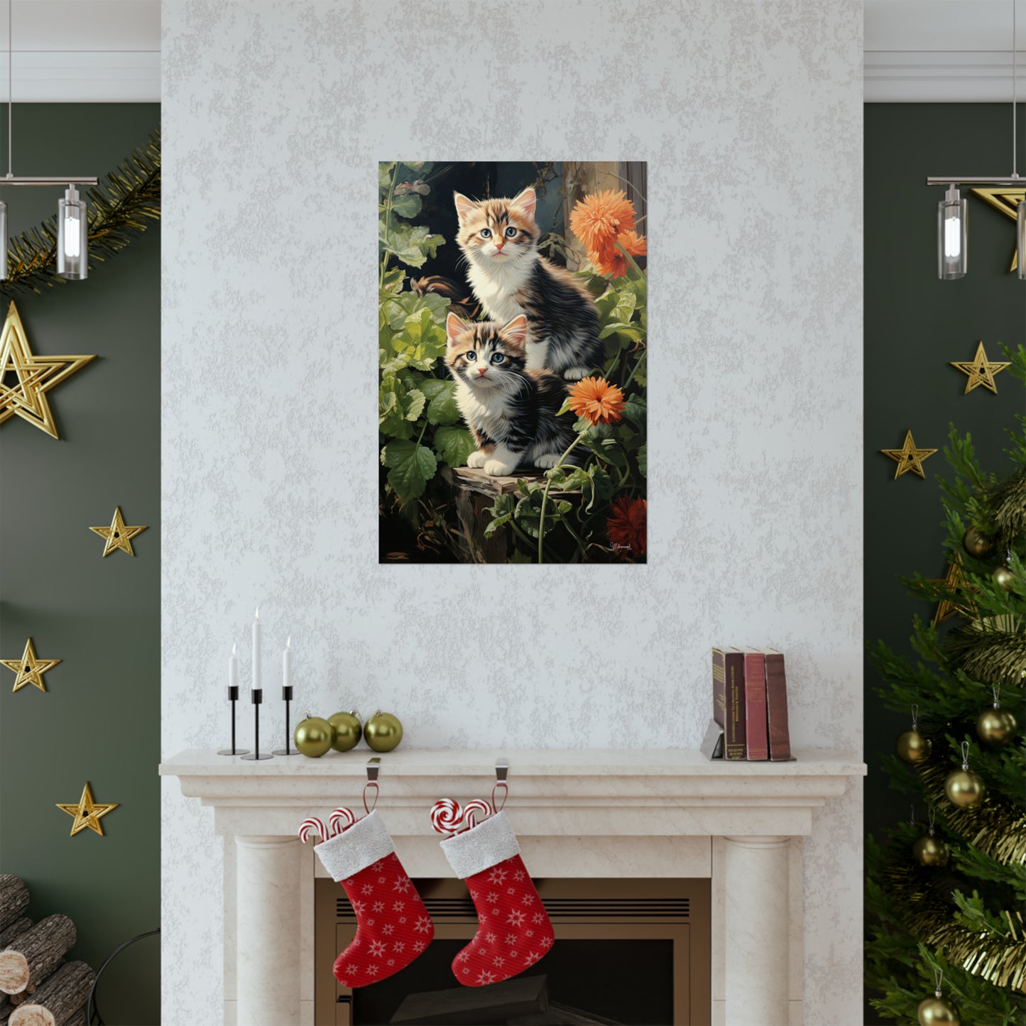 Kittens in the Garden Premium Matte Vertical Posters