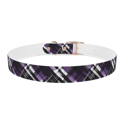 Sassy Pet's Purple, Black & White Plaid Leash Collar