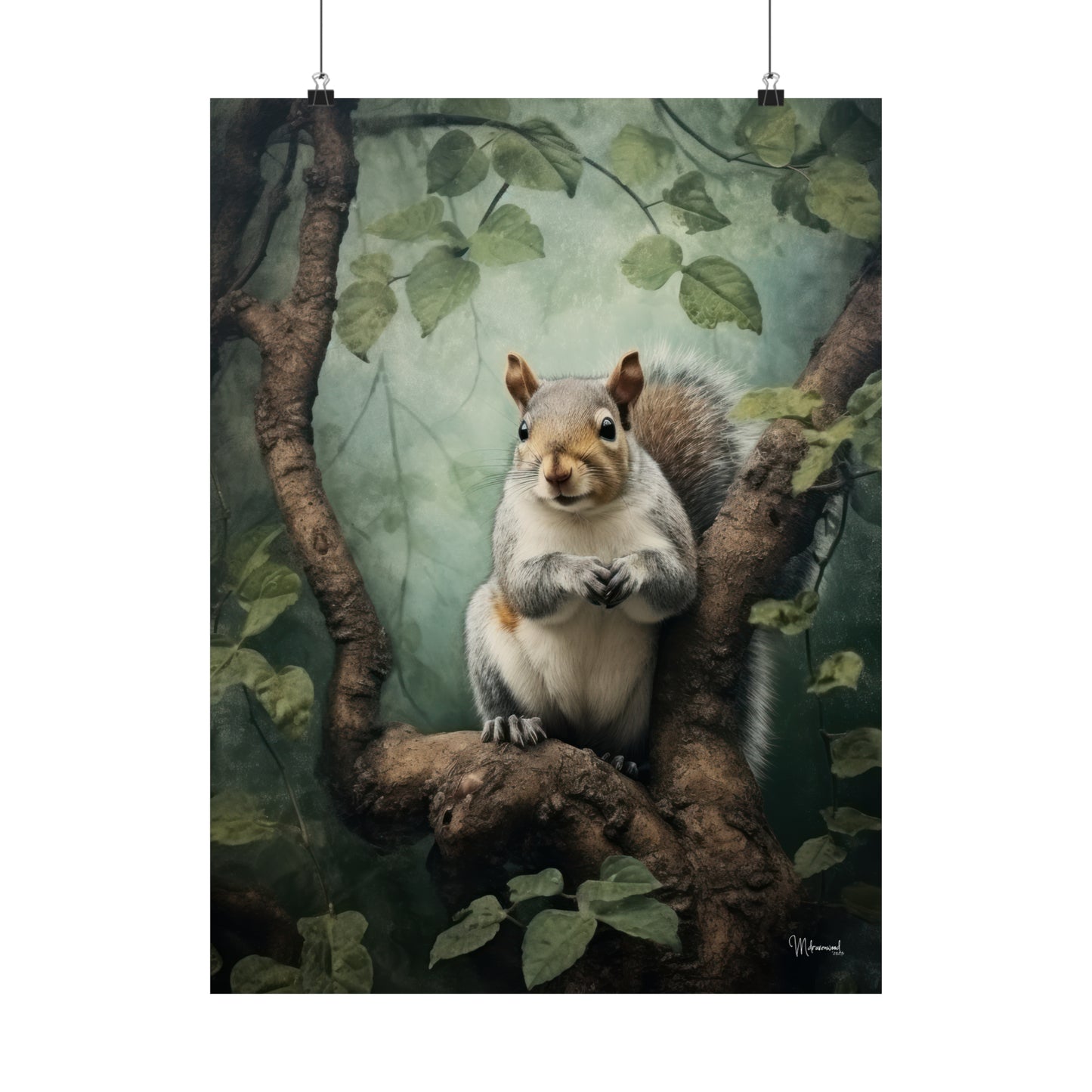 Squirrel in the Forest Premium Matte Vertical Posters