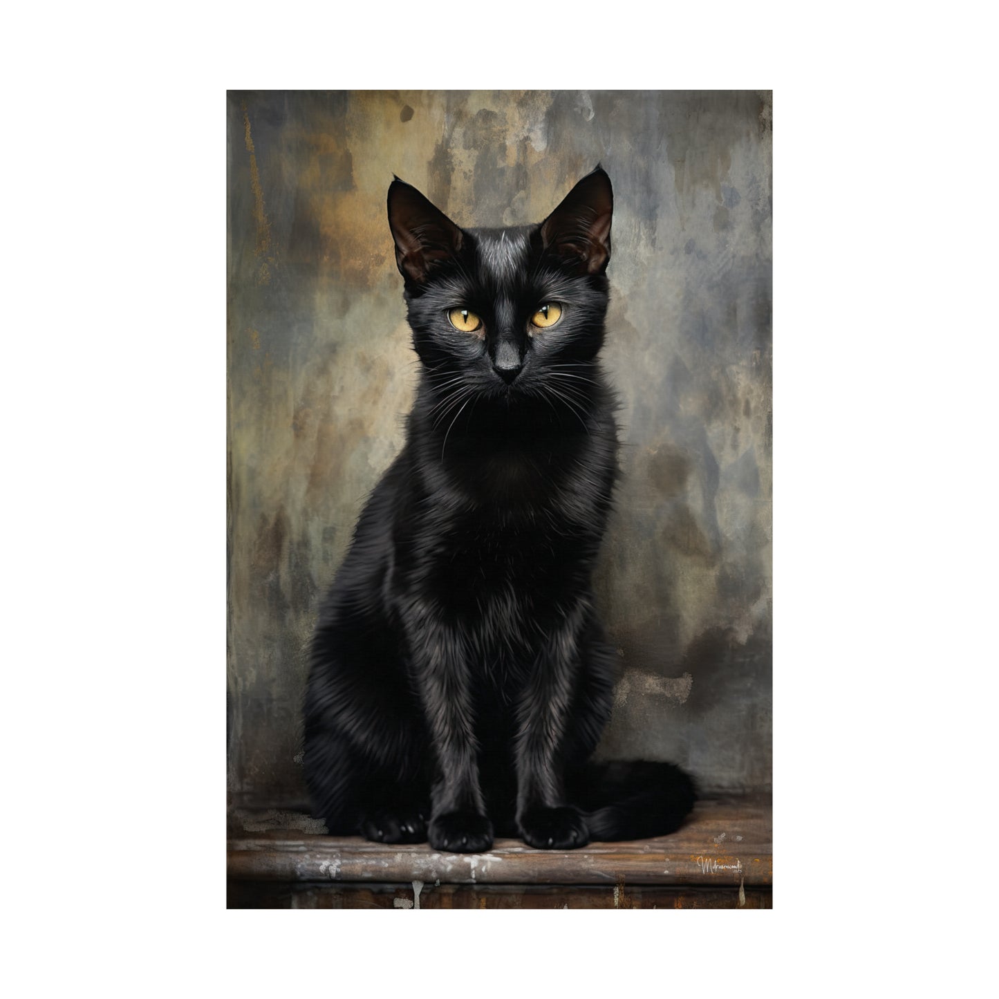 Black Cat Grunge Premium Matte Vertical Posters