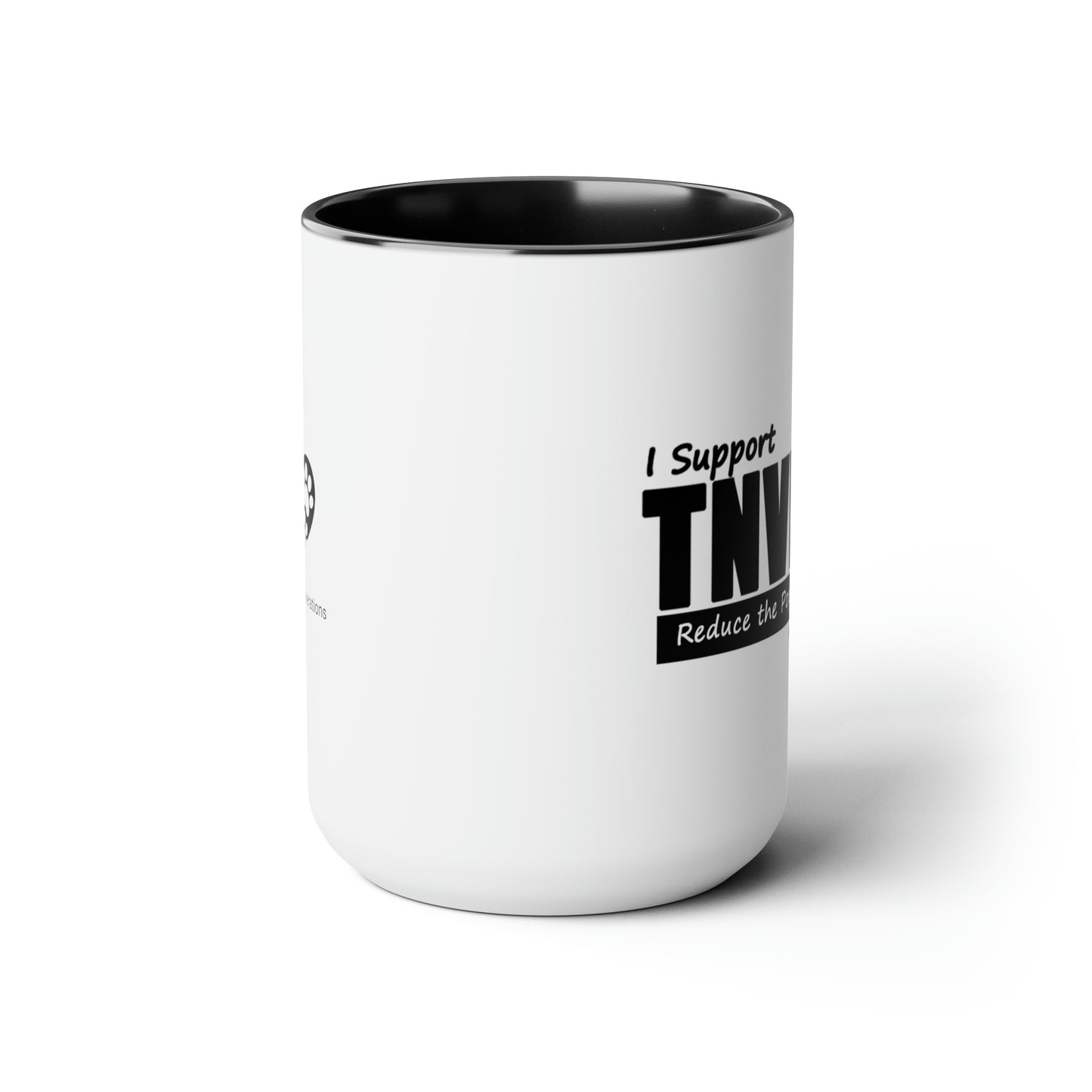 I Support TNVR - Reduce the Population Two-Tone Coffee Mugs, 15oz