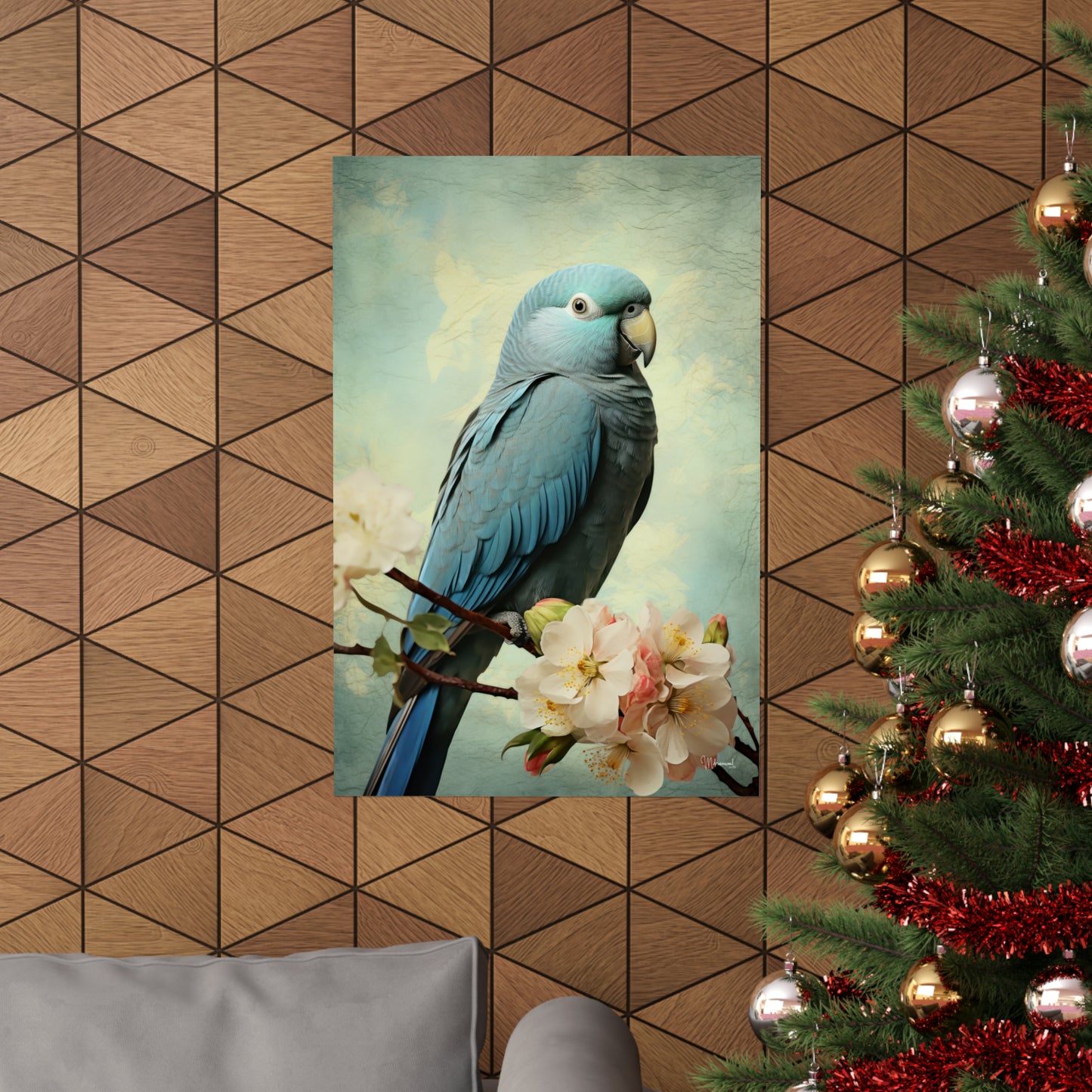 Blue Quaker Parrot Premium Matte Vertical Posters