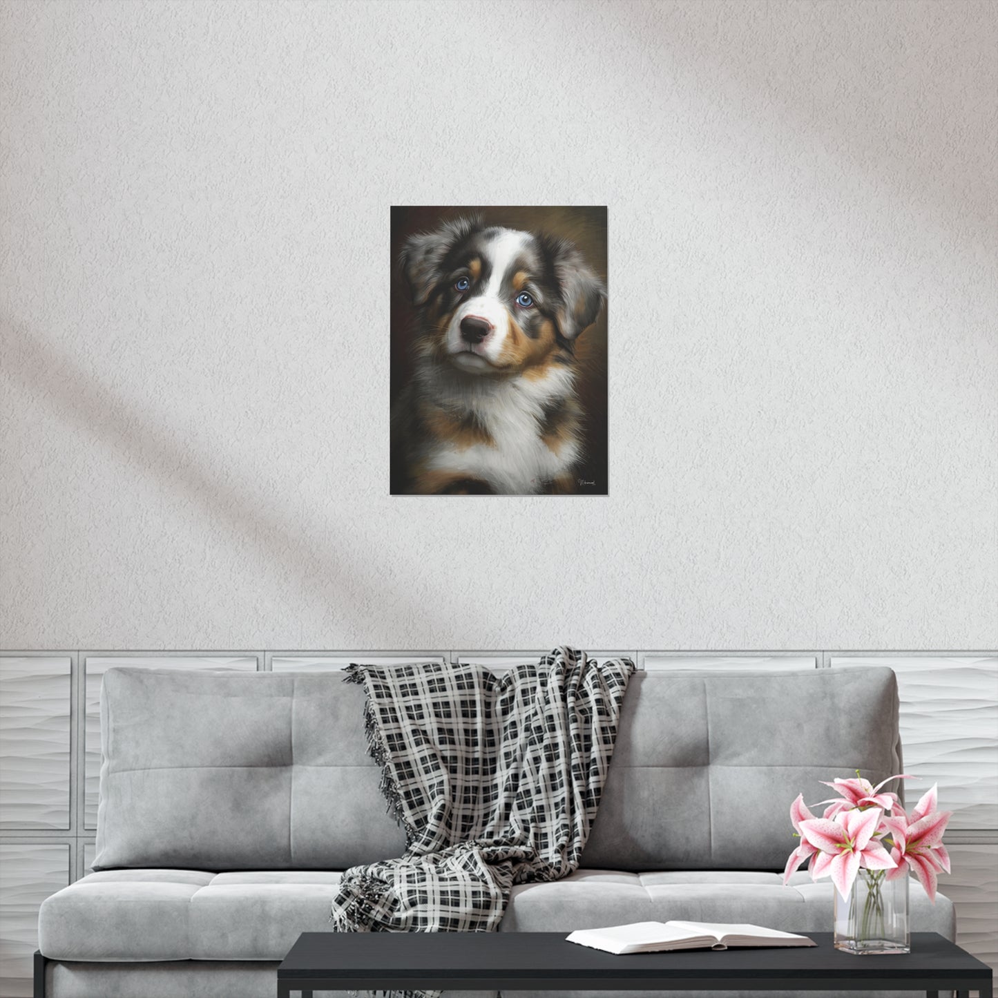 Australian Shepherd Puppy Premium Matte Vertical Posters